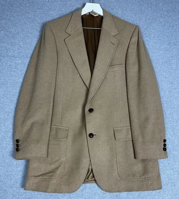 VTG 80s Barrister Collection Blazer Mens 40 Camel Tan 100% Camelhair Sport Coat - Image 1 of 4