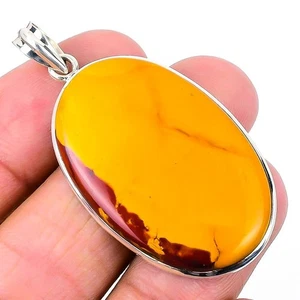 Elegante colgante hecho a mano de plata maciza 925 con piedras preciosas mookaite venta día de la amistad - Imagen 1 de 7