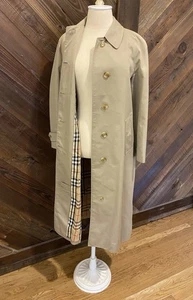 BURBERRY LONDON Vintage Lined Single Breasted Trench Coat Beige Women’s 6 Long - Picture 1 of 16