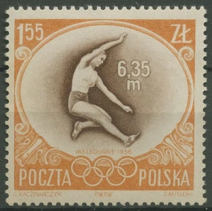 Polen 1956 Olympia Sommerspiele Melbourne Goldmedaille Weitsprung 994 postfrisch - Picture 1 of 1