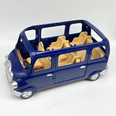 Calico Critters Sylvanian Families Seven Seater Van Blue w/Car Seats - Complete - Image 1 of 4