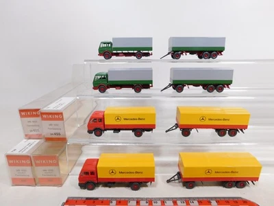 4X Wiking H0 1:87 Fernlastzug Mercedes: 24 455 + 456 S.G./Mint+Box #DD763-0,5 - Immagine 1 di 4