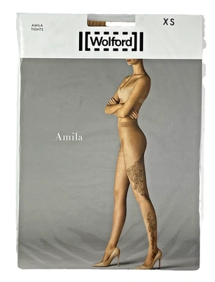 Medias Wolford "Amila" Estampado Gobi Negras XS Pequeñas Nuevas en Paquete Foto 1 de 2