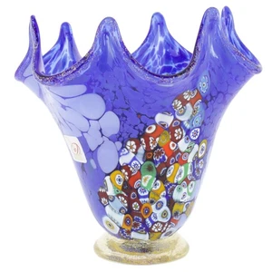 Jarrón pañuelo de vidrio GlassOfVenice Murano Millefiori - azul - Imagen 1 de 6