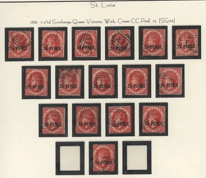 ST. LUCIA 1881-1898 SPEZIALSAMMLUNG MIT 96 BRIEFMARKEN AUF 4 ALBUMSEITEN - Bild 1 von 4