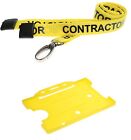 Yellow Contractor Breakaway Metal Lobster Lanyard with Landscape ID Card Holder