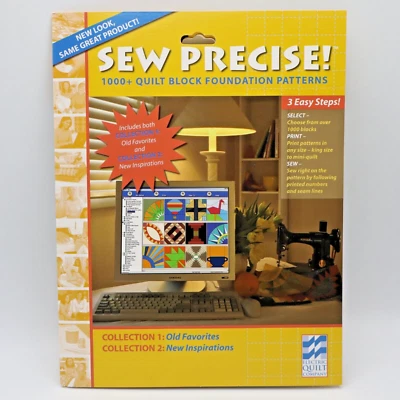 Sew Precise 1000+ Quilt Block Foundation Patterns CD Rom Electric Quilt Company - Image 1 of 4