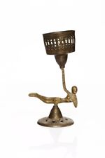 Vintage Brass Original Dancing Man Candle Stand Candle Holder Rare