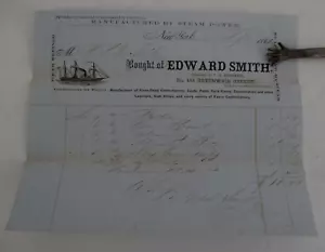 1861 EDWARD SMITH, Süßwaren hergestellt von Steam Power Billhead - Bild 1 von 2