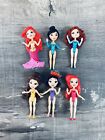 6 Disney Little Kingdom Snap-Ins Dolls Ariel Mulan Merida Belle Princess Lot