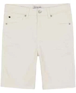 CALVIN KLEIN Big Boys Jeans 5 Pockets Color Denim Shorts White Size 16 - Picture 1 of 2