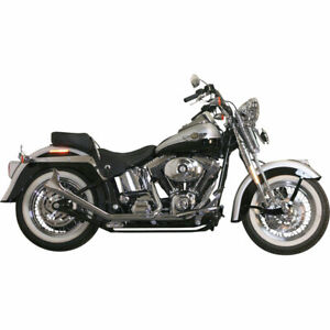 Paughco Chrome 1.75 Side by Side Upsweep Fishtail Exhaust 2000-17 Harley Softail