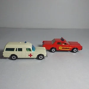 Mercedes Ambulance & Mercury Fire Chief Matchbox Two Packs - Picture 1 of 14