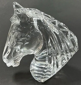 WATERFORD CRYSTAL HORSE HEAD FIGURINE / PAPERWEIGHT - Picture 1 of 4