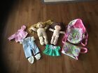 Lot of 1982 & 1991 Cabbage Patch Dolls w/Outfits, Jacket, 2005 Diaper Bag & Bed