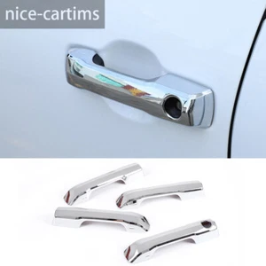 4×Chrome ABS Outer Side Door Handle Panel Cover Fit For Toyota Tundra 2022 2023 - Picture 1 of 12