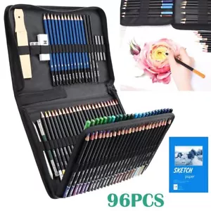 96PCS Professional Artist Pencils Set Drawing Sketching Colouring Art Kit Adult - Picture 1 of 10