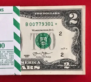 2013 Star Note ,New York (1) $ 2 Dollar Bill , Low number, Uncirculated - Picture 1 of 3