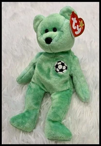 ✅ Ty Beanie Baby PATEA al oso del fútbol juguete de felpa bebés errores raros holográficos - Imagen 1 de 6