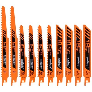 10-Piece Reciprocating Saw Blades Set, Metal & Woodcutting Saw Blades, Sawzal... - Picture 1 of 8