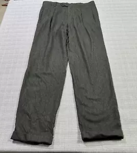 Boss Hugo Boss Pants Mens 34x32 Wool Cashmere Blend Pleated Dark Grey USA made - Picture 1 of 10