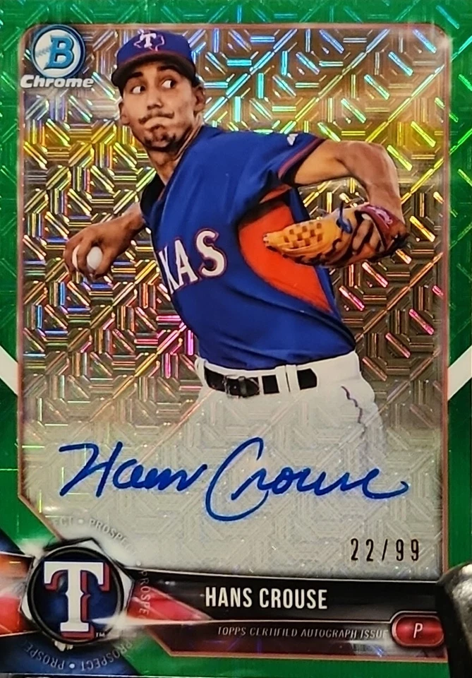 2018 Bowman Chrome   Autographs#BMA-HC Hans Crouse Chrome Mega Autographs Green - Image 1 of 1