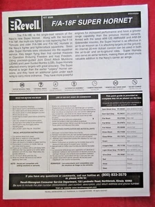 2006 REVELL F/A-18F SUPER HORNET, KIT 5520 ASSEMBLY INSTRUCTIONS 16 PAGE MANUAL - Picture 1 of 1