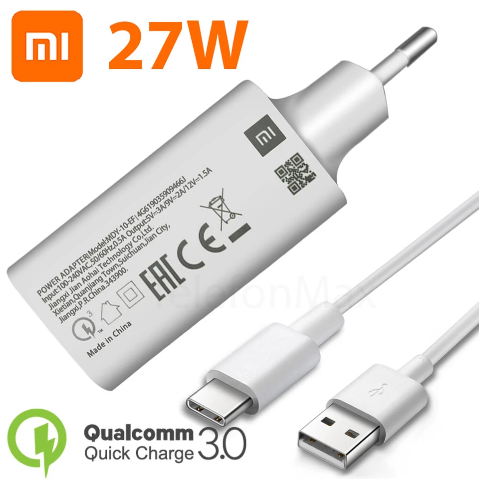 Original Xiaomi Charger Schnell Ladegerät Netzteil 27W Lade Datenkabel Usb Typ C - Bild 1 von 1