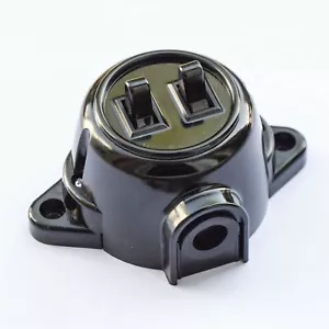 Interruttore da Incasso Doppio Supporto di Serie Inserto Interruttore, 10A/250V, IP20 Nero... - Foto 1 di 9