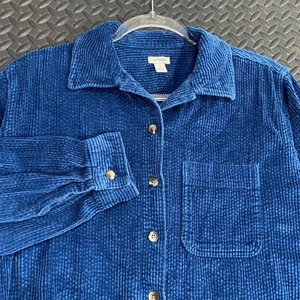 L.L. Bean Blue Corduroy Button Up Long Sleeve Flannel Outdoor Wear Men Sz Small - Bild 1 von 9