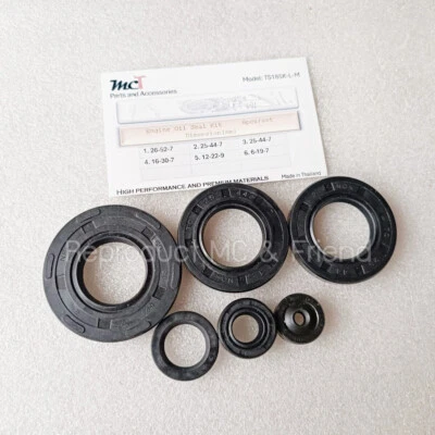 Kit de sellado de aceite de motor para Suzuki 1971-1975 TS185 R/J/K/L/M (6 piezas) Foto 1 de 4