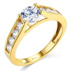 GOLD - 14K Yellow Gold Cubic Zirconia Engagement Ring