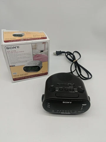 Sony Dream Machine Model ICF-C318 Dual Alarm Clock Radio Black Cover