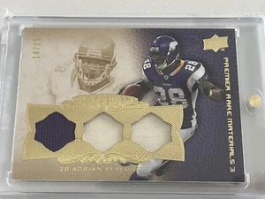 ADRIAN PETERSON 2008 UD UPPER DECK PREMIER RARE TRIPLE MATERIALS PATCH /15 - Picture 1 of 3