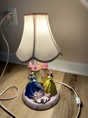 Rare Disney Direct Three Princess & Castle Lamp with Lampshade (Missing fennel) - Image 1 of 4