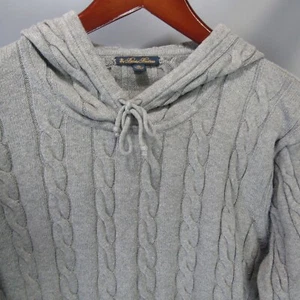 Brooks Brothers Maglione Pullover con Cappuccio Maglia Cavo Cotone Grigio XL - Foto 1 di 8