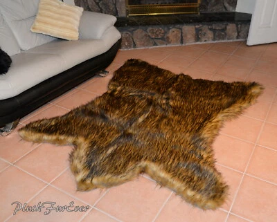 5' x 6' Best Grizzly Bearskin New Bear Design PlushFurEver Thick Heavy Rug - Image 1 of 3