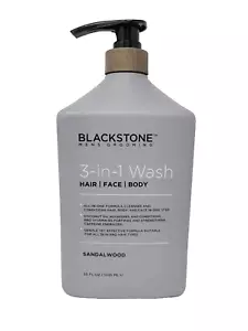 Blackstone Mens Grooming 3 in 1 Shower Wash Sandalwood 32 floz New FREE SHIPPING - Picture 1 of 3