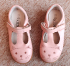 M&S KIDS GIRLS PALE PINK LEATHER MARY JANE CAT SHOES. UK 12