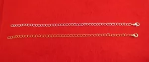 Estensore collana 4 mm placcata oro e oro bianco 1""-12"" con set artigli aragosta - Foto 1 di 1