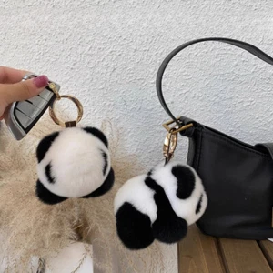 Imitación Piel de Conejo Panda Bolso Dije Esponjoso Peludo Coche Teléfono Colgante Muñeca Llavero Hágalo Usted Mismo - Imagen 1 de 11