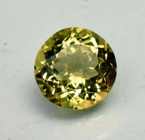 Piedra preciosa de cuarzo limón natural corte redondo 9,65 quilates piedra preciosa certificada - Imagen 1 de 5