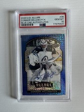 2020-21 Upper Deck Allure Blue Line Autographs #36 Connor Hellebuyck /35 Pop One