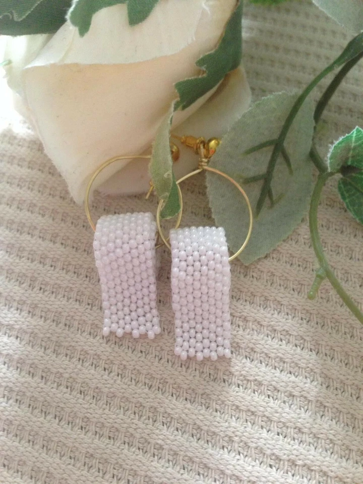 Klopapier Toilettenpapier Perlen Hamsterkäufe Ohrring Handmade Corona  - Bild 1 von 4