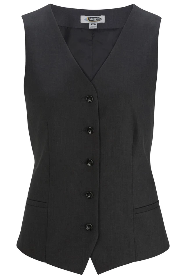 Edwards Womens Synergy Washable High-Button Vest - 7526 FREE SHIPPING! - Image 1 of 1