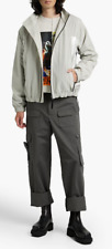 Helmut Lang Gray & Silver Metallic-Paneled Shell Jacket, Size XL NWT $560