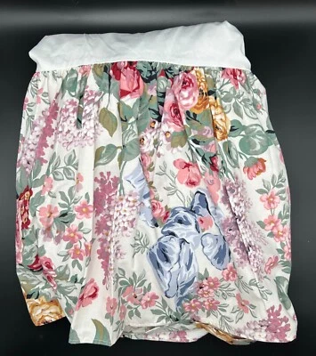 Vintage Ralph Lauren Twin Allison Dust Ruffle Bed Skirt Floral Blue Ribbon EUC - Image 1 of 4