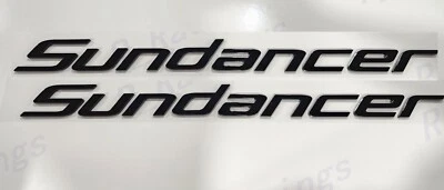 2PÇS EMBLEMA LETRAS SUNDANCER PRETO BRILHANTE PARA BARCO DE RAIOS MAR 24,25" de comprimento NOVO - Imagem 1 de 4