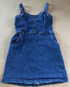 Hollister Women's Midi Dress Blue  Cotton w Polyester Viscose A-Line Large - Picture 1 of 15