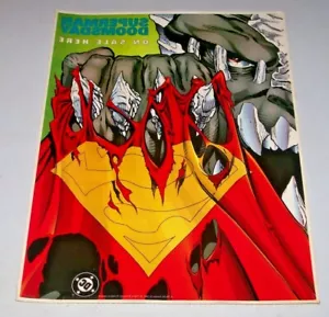 Superman Doomsday Promo Window Cling Decalcomania 10" x 13" DC 1994 mai usata - Foto 1 di 7